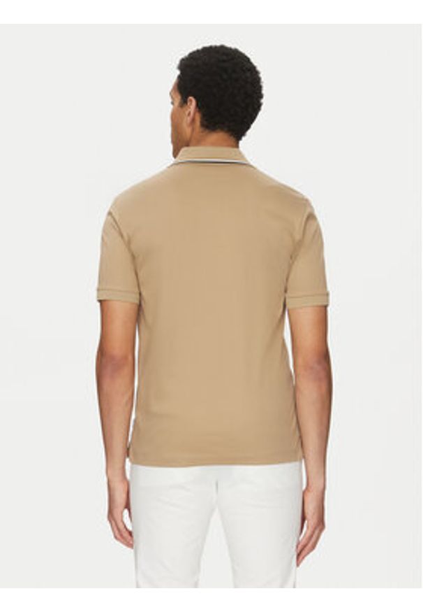 BOSS Polo Penrose 38 50469360 Beżowy Slim Fit. Typ kołnierza: polo. Kolor: beżowy. Materiał: bawełna