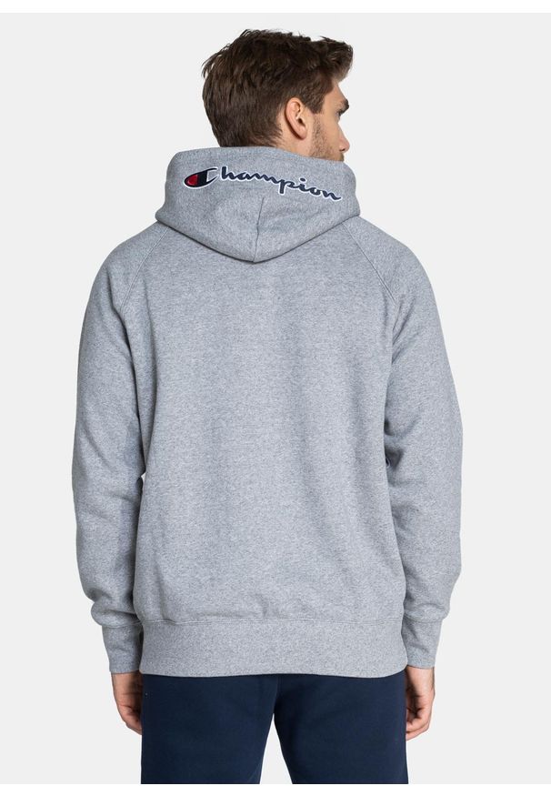 Bluza męska Champion Organic Cotton Blend Half Zip-Up Script Logo Hoodie (216483-EM525). Kolor: szary. Materiał: materiał. Styl: sportowy, elegancki
