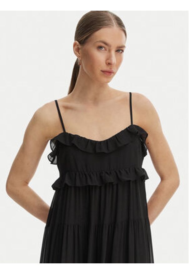 MICHAEL Michael Kors Sukienka letnia MS683E37R3 Czarny Relaxed Fit. Kolor: czarny. Materiał: syntetyk. Sezon: lato