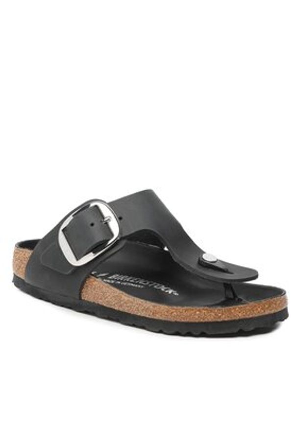 Birkenstock Japonki Gizeh Big Buckle 1023337 Czarny. Kolor: czarny. Materiał: nubuk, skóra