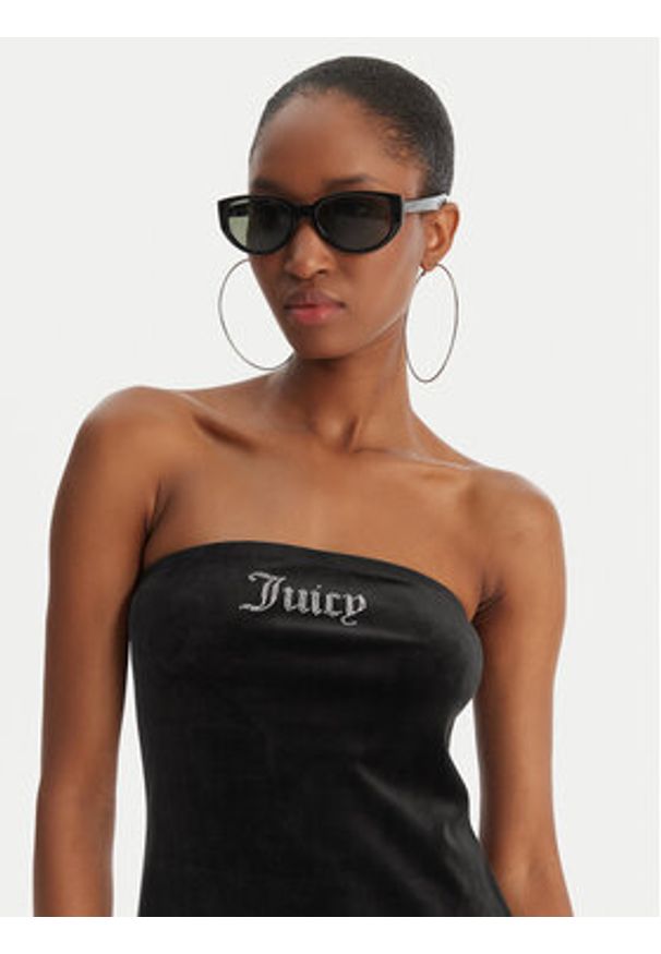 Juicy Couture Sukienka codzienna Ruffle JCWED126311 Czarny Slim Fit. Okazja: na co dzień. Kolor: czarny. Materiał: syntetyk. Typ sukienki: proste. Styl: casual