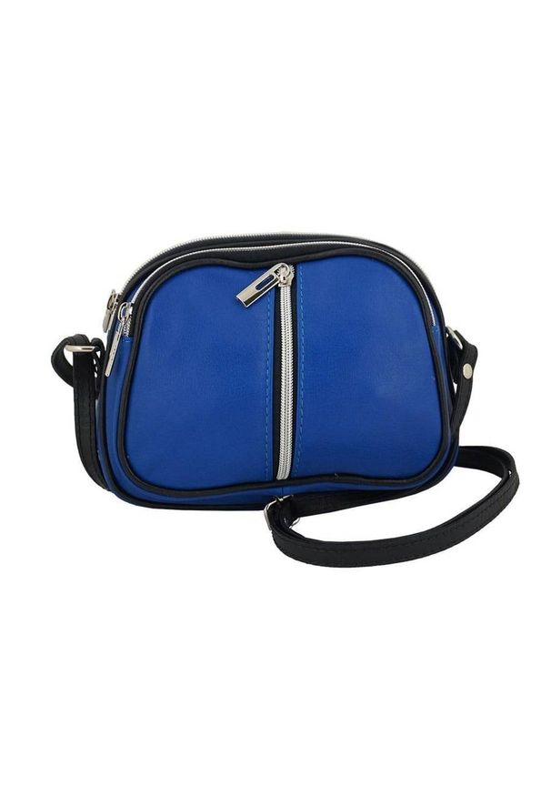 Barberinis - Listonoszka chabrowa BARBERINI'S skórzana 03-30. Kolor: niebieski. Materiał: skórzane. Rodzaj torebki: na ramię