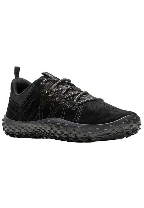 Buty do chodzenia męskie Merrell Wrapt. Zapięcie: sznurówki. Kolor: czarny. Materiał: guma, skóra, tkanina, materiał, syntetyk. Szerokość cholewki: normalna. Sport: turystyka piesza