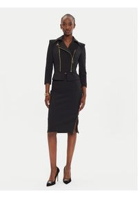 Elisabetta Franchi Marynarka GI-100-46E2 Czarny Slim Fit. Kolor: czarny. Materiał: syntetyk