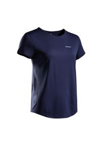 ARTENGO - Koszulka tenisowa z okrągłym dekoltem damska Artengo Dry Essential 100 Club. Kolor: niebieski. Materiał: materiał, poliester. Sport: tenis