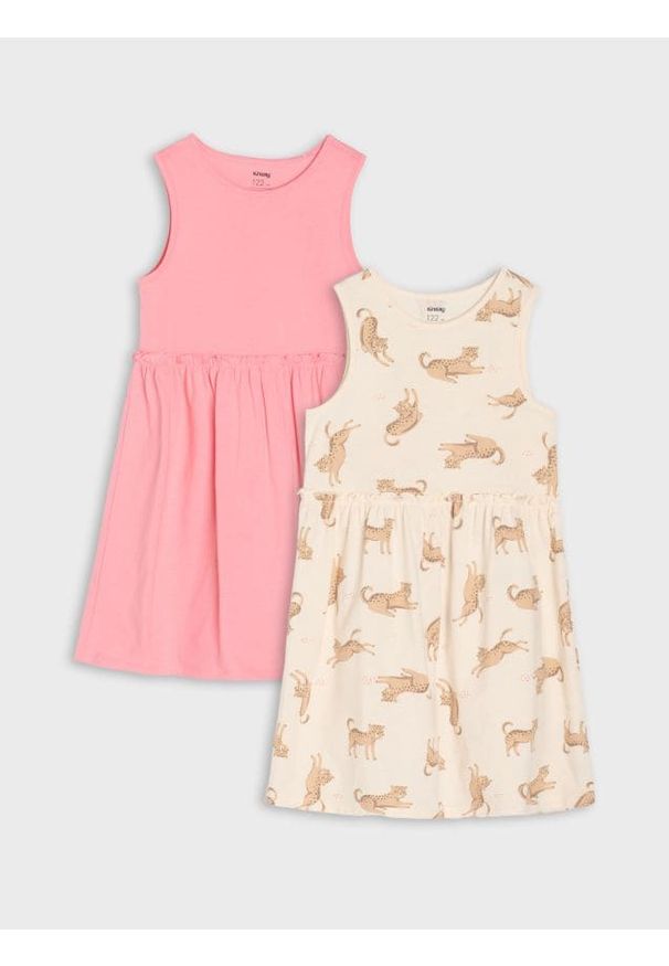 Sinsay - Sukienki marszczone delikatnie w talii 2 pack - wielobarwny