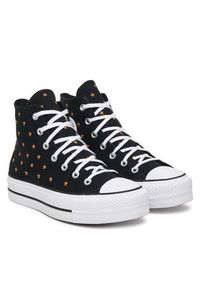 Converse Trampki Chuck Taylor All Star Lift Platform Embroidered Stars A16113C Czarny. Kolor: czarny. Materiał: materiał. Obcas: na platformie #4