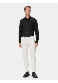 Karl Lagerfeld - KARL LAGERFELD Koszula 605084 562791 Czarny Regular Fit. Typ kołnierza: dekolt w karo. Kolor: czarny. Materiał: len #4