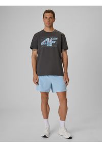 4f - 4F T-shirt regular z nadrukiem męski - szary S. Okazja: na co dzień. Kolor: szary. Materiał: bawełna, dzianina. Wzór: nadruk. Styl: casual, klasyczny, sportowy #2
