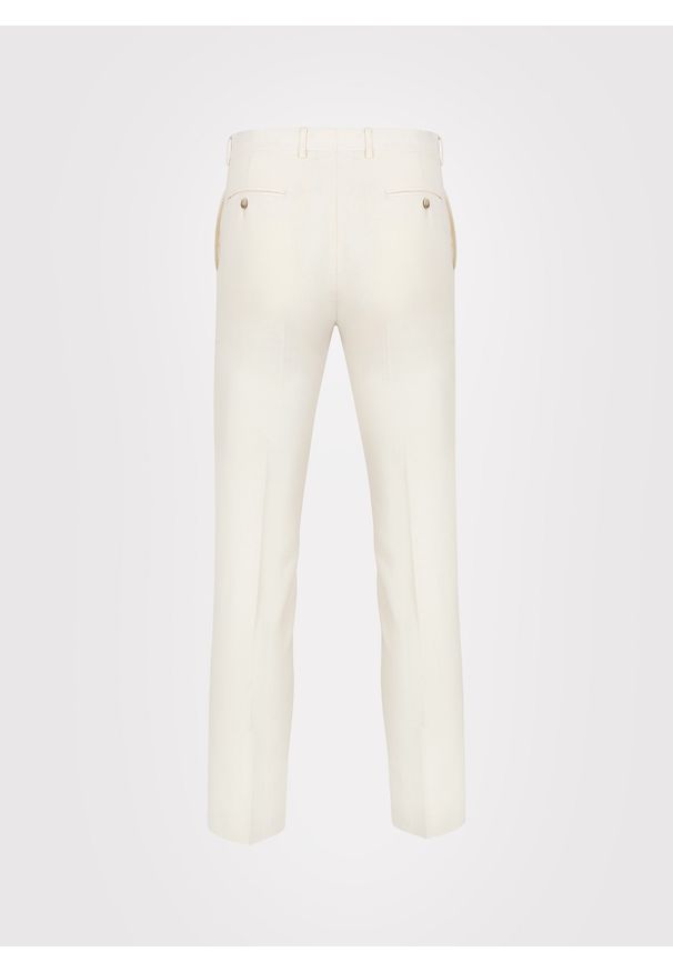 Pako Lorente - PAKO LORENTE - Beżowe spodnie ganiturowe z lnem. Kolor: beżowy. Materiał: len. Wzór: gładki. Sezon: wiosna, lato