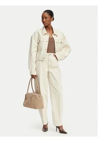 Hugo - HUGO Kurtka jeansowa Gisolia 50559618 Écru Relaxed Fit. Kolor: kremowy. Materiał: bawełna #5