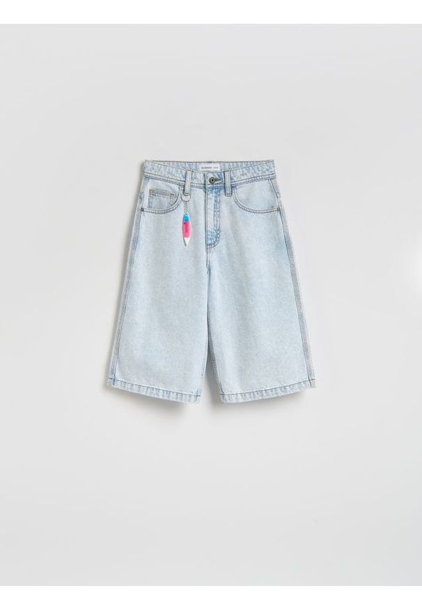 Reserved - Jeansowe szorty - niebieski. Kolor: niebieski. Materiał: jeans. Wzór: gładki