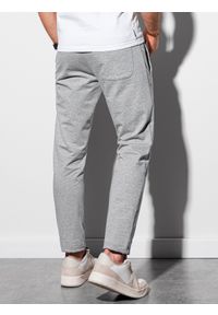 Ombre Clothing - Spodnie męskie dresowe P950 - szary melanż - XXL. Kolor: szary. Materiał: dresówka. Wzór: melanż. Styl: klasyczny #4