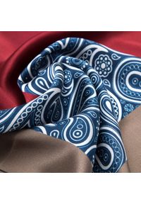 Wittchen - Damska apaszka jedwabna wzorzysta duża. Okazja: na spotkanie biznesowe, na co dzień. Kolor: brązowy, wielokolorowy, czerwony. Materiał: jedwab. Sezon: lato. Styl: casual, elegancki, biznesowy #3