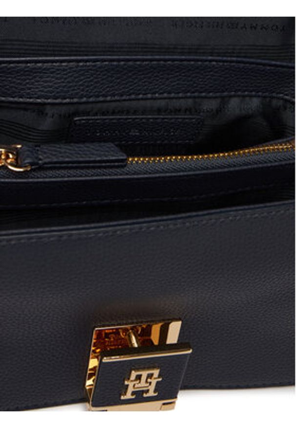 TOMMY HILFIGER - Tommy Hilfiger Torebka Th Her Med Crossover Jacqu AW0AW18638 Granatowy. Kolor: niebieski. Materiał: skórzane