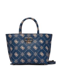 Guess Torebka Emelie Logo Mini HWGP99 28750 Granatowy. Kolor: niebieski. Materiał: skórzane #5