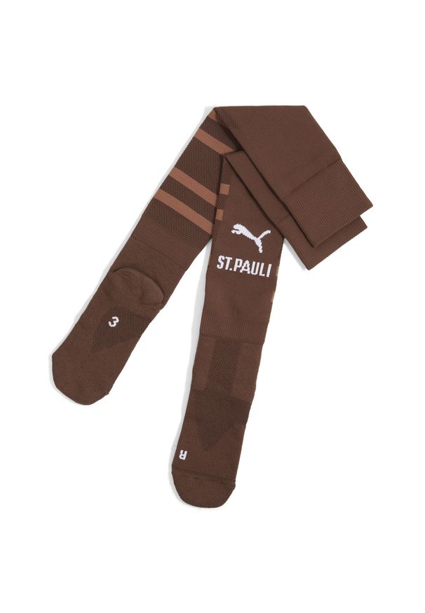 Puma - Męskie skarpety FC St. Pauli z grafiką PUMA Espresso Brown White. Kolor: biały, wielokolorowy, brązowy. Sport: piłka nożna