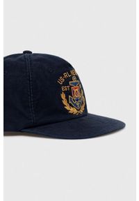 Polo Ralph Lauren czapka z daszkiem bawełniana kolor granatowy wzorzysta. Kolor: niebieski. Materiał: bawełna #2