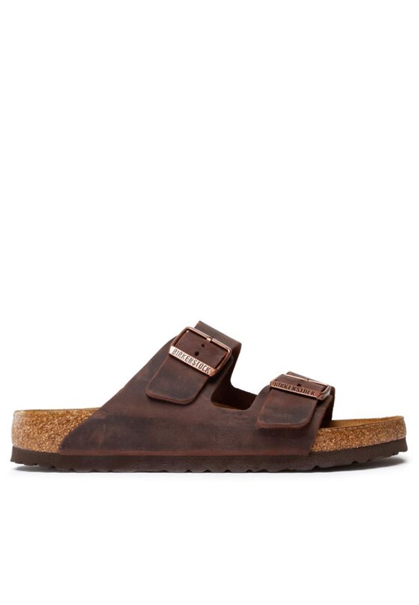 Birkenstock Klapki Arizona Bs 0452761 Brązowy. Kolor: brązowy. Materiał: nubuk, skóra