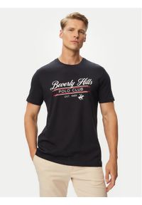 Beverly Hills Polo Club T-Shirt P-SS26M-TS1302 Granatowy Regular Fit. Typ kołnierza: polo. Kolor: niebieski. Materiał: bawełna #1