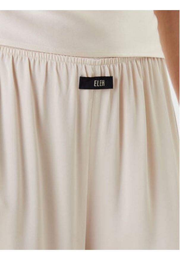 Eleh Spodnie palazzo ESS250049 Écru Regular Fit. Materiał: syntetyk