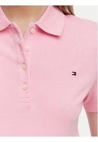 TOMMY HILFIGER - Tommy Hilfiger Polo 1985 WW0WW43225 Różowy jasny Slim Fit. Typ kołnierza: polo. Kolor: różowy. Materiał: bawełna #5