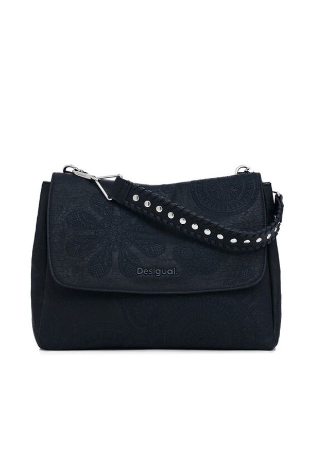 Desigual Torebka 25SAXPA8 Czarny. Kolor: czarny. Materiał: skórzane