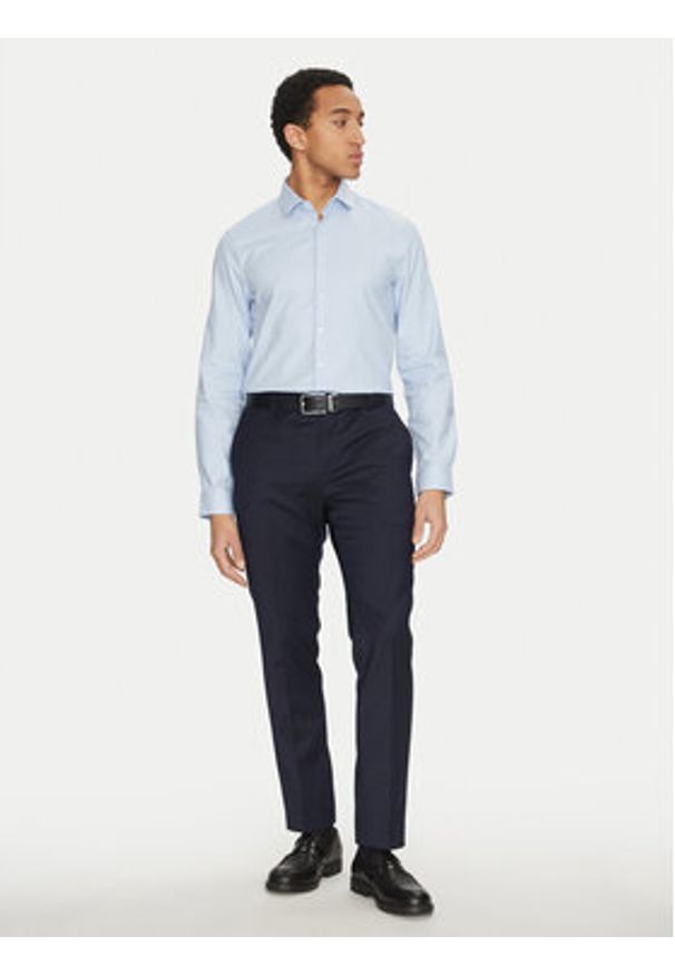 Calvin Klein Koszula K10K114310 Błękitny Slim Fit. Kolor: niebieski. Materiał: bawełna