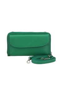Barberini's - Listonoszka portfel 2w1 BARBERINI'S j. zielona 909-47. Kolor: zielony. Materiał: skórzane. Styl: casual, elegancki, sportowy. Rodzaj torebki: przez ramię