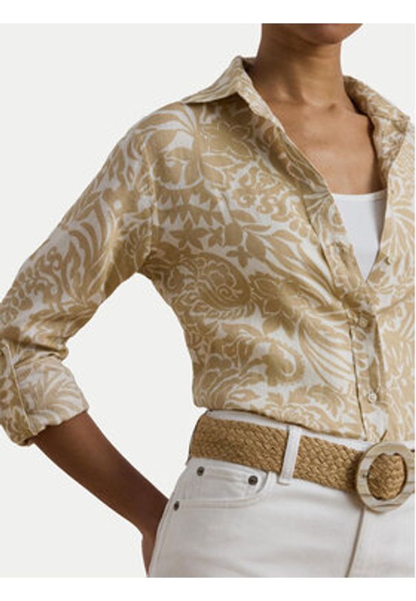 Lauren Ralph Lauren - LAUREN RALPH LAUREN Koszula 200963700002 Beżowy Relaxed Fit. Kolor: beżowy. Materiał: len