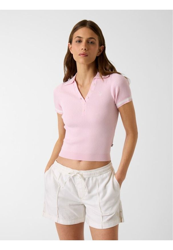 Guess Jeans Sweter 181553 Różowy Classic Fit. Kolor: różowy