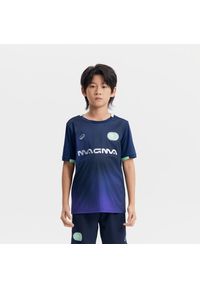 KIPSTA - Koszulka piłkarska krótki rękaw dla dzieci Kipsta Viralto Kids Boreal. Kolor: niebieski, wielokolorowy, zielony. Materiał: poliester, materiał. Długość rękawa: krótki rękaw. Długość: krótkie. Sport: piłka nożna #1