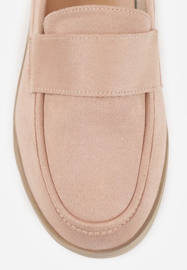 Born2be - Jasnobeżowe Półbuty w Stylu Mokasynów na Koturnie ze Skórzaną Wkładką z Ozdobnym Paskiem Rieva. Okazja: na spotkanie biznesowe, na co dzień. Zapięcie: pasek. Kolor: beżowy. Materiał: skóra. Obcas: na koturnie. Styl: elegancki, biznesowy, casual. Wysokość obcasa: średni