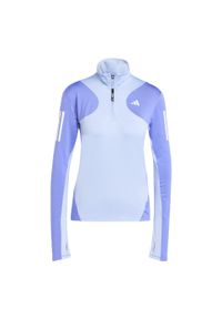 Adidas - Bluza Own the Run Base Long Sleeve AEROREADY. Kolor: niebieski. Materiał: materiał. Długość rękawa: długi rękaw. Długość: krótkie. Sport: bieganie