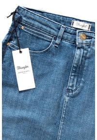 Wrangler - SPÓDNICA JEANSOWA WRANGLER SPÓDNICA INDIGO UNIFORM W29L9286F. Okazja: na co dzień. Materiał: jeans. Styl: casual #4