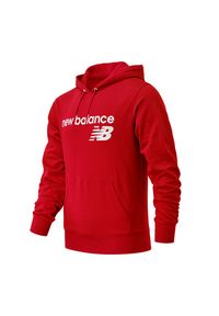 Bluza New Balance MT03910REP – czerwona. Okazja: na co dzień. Kolor: czerwony. Wzór: napisy. Styl: casual, klasyczny, elegancki, sportowy