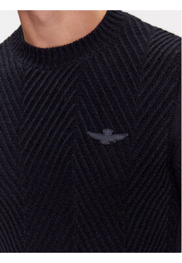 Aeronautica Militare Sweter 232MA1457L509 Granatowy Regular Fit. Kolor: niebieski. Materiał: syntetyk