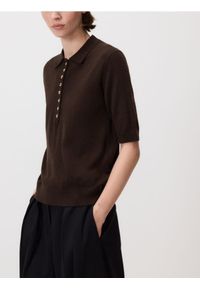 Reserved - Sweter z wełną - brązowy. Kolor: brązowy. Materiał: wełna