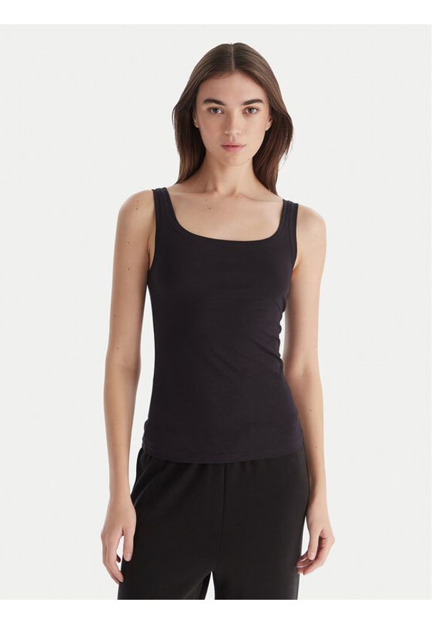 Hunkemöller Top Singlet 302809 Czarny Slim Fit. Kolor: czarny. Materiał: bawełna