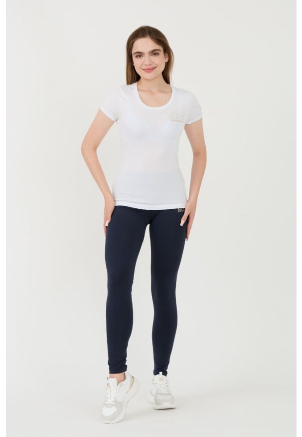 EA7 Emporio Armani - EA7 Biały damski t-shirt, Rozmiar S. Kolor: biały