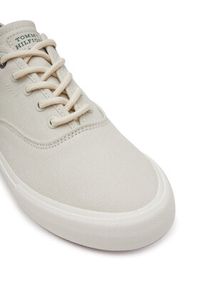 TOMMY HILFIGER - Tommy Hilfiger Tenisówki Th Hi Vulc Low Oxford Twill FM0FM05400 Biały. Kolor: biały. Materiał: materiał #3