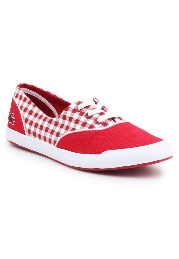 Buty Lacoste Lancelle Lace 3 W 7-31SPW0044047 białe czerwone. Okazja: na co dzień. Kolor: wielokolorowy, biały, czerwony. Materiał: materiał. Styl: casual