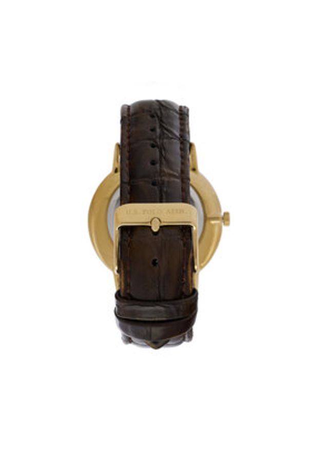 U.S. Polo Assn. Zegarek Dorian USP7279YG Brązowy. Kolor: brązowy. Materiał: skóra