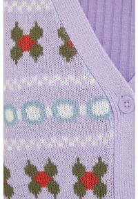 Noisy may - Noisy May kardigan damski kolor fioletowy lekki. Kolor: fioletowy. Materiał: dzianina #2