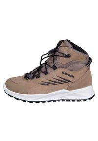 Buty trekkingowe dla dzieci Lowa Callisto Gtx Mid Jr. Kolor: brązowy. Materiał: syntetyk, tkanina, materiał. Szerokość cholewki: normalna. Sport: turystyka piesza