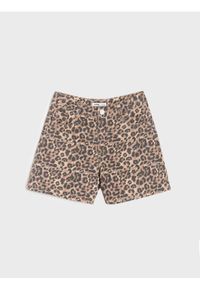 Sinsay - Jeansowe szorty w panterkę - wielobarwny. Materiał: jeans. Wzór: motyw zwierzęcy #1