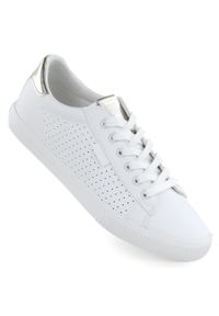 Big-Star - Trampki niskie damskie ażurowe ekoskóra białe Big Star TT274020. Kolor: biały. Materiał: skóra ekologiczna. Wzór: ażurowy. Sezon: lato. Styl: sportowy #1
