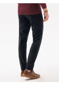 Ombre Clothing - Spodnie męskie chinosy SLIM FIT - czarne V28 P1059 - XL. Okazja: na co dzień. Kolor: czarny. Materiał: elastan, bawełna, tkanina. Styl: casual