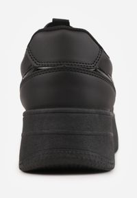 Born2be - Czarne Klasyczne Sneakersy Vices na Grubej Podeszwie Torira. Okazja: na co dzień, na spacer. Nosek buta: okrągły. Zapięcie: sznurówki. Kolor: czarny. Materiał: jeans. Sport: turystyka piesza #5