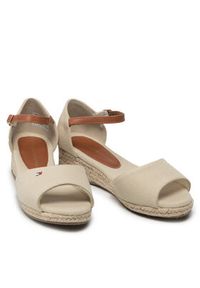 TOMMY HILFIGER - Tommy Hilfiger Espadryle Rope Wedge Sandal T3A7-32185-0048 S Beżowy. Kolor: beżowy. Materiał: materiał #3